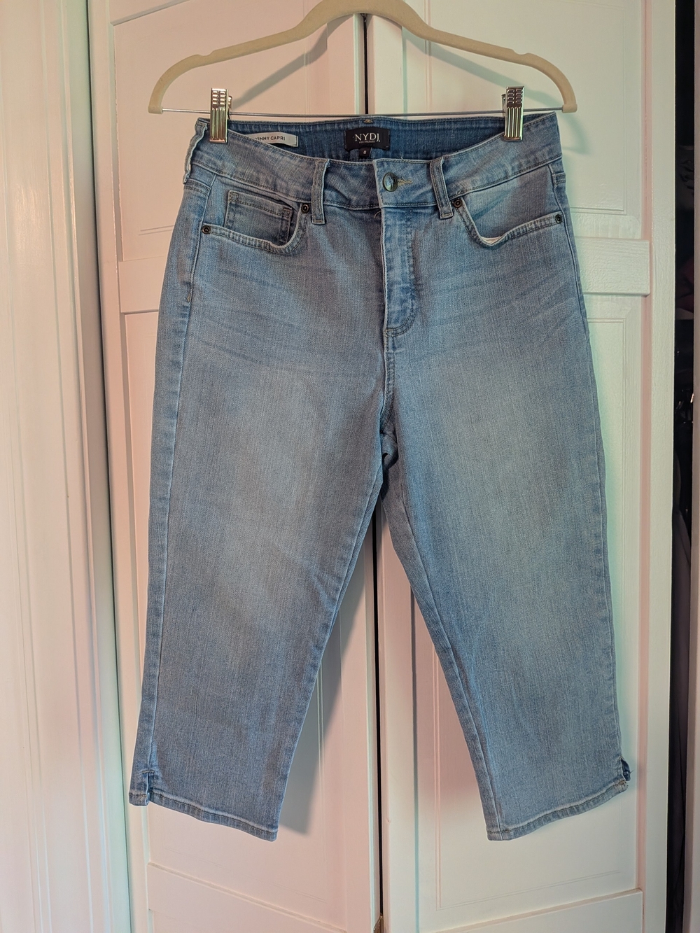 NYDJ Light Blue Cropped Straight-Leg Jeans